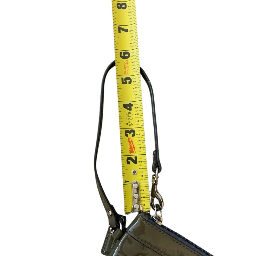 Coach Moss‎ Green Patent Leather Signature Wristlet Y2K Aesthetic